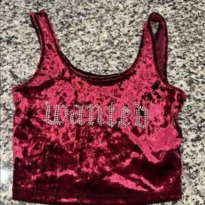 Forever 21 Burgundy Velvet Rhinestone Top